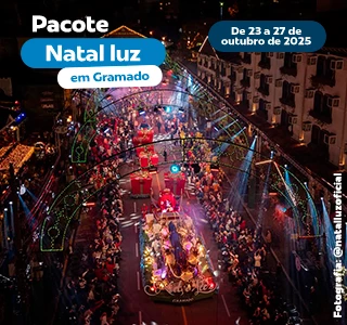 Pacote Natal Luz 2025 em Gramado com voo hotel e passeio inclusos